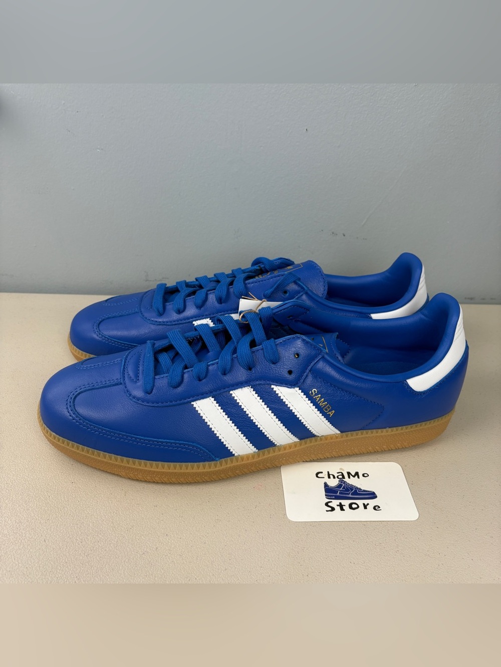 Adidas Originals Samba OG Blue Leather White Gum JR0882 Men’s sz 13 - Picture 3 of 8